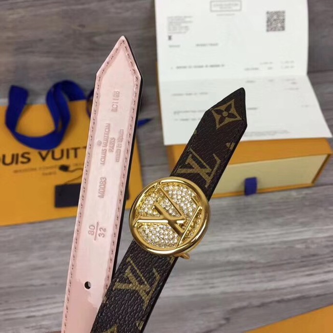 Louis Vuitton CIRCLE 20MM REVERSIBLE BELT M0053UA pink