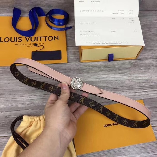Louis Vuitton CIRCLE 20MM REVERSIBLE BELT M0053UB pink