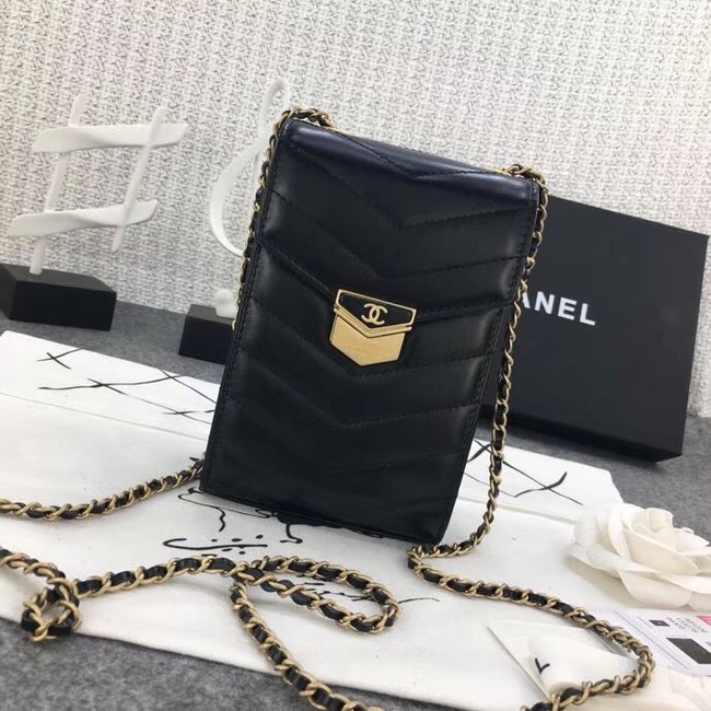 Chanel Original Clutch with Chain A81226 Calfskin & Gold-Tone Metal A81226 Black