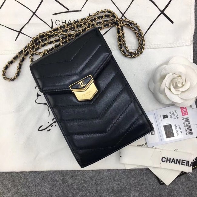 Chanel Original Clutch with Chain A81226 Calfskin & Gold-Tone Metal A81226 Black