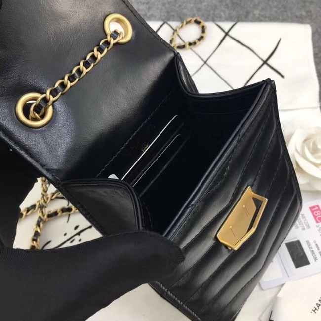 Chanel Original Clutch with Chain A81226 Calfskin & Gold-Tone Metal A81226 Black