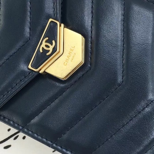 Chanel Original Clutch with Chain A81226 Calfskin & Gold-Tone Metal A81226 dark blue