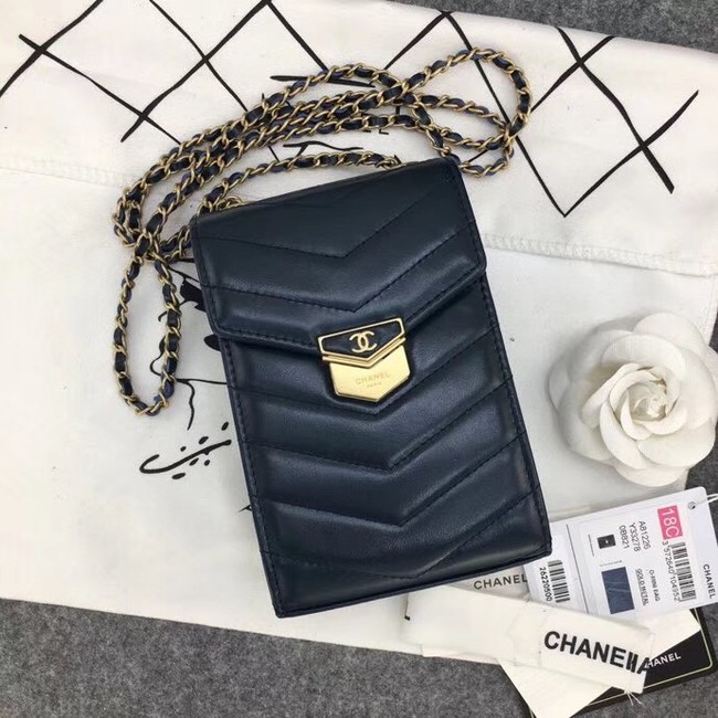 Chanel Original Clutch with Chain A81226 Calfskin & Gold-Tone Metal A81226 dark blue