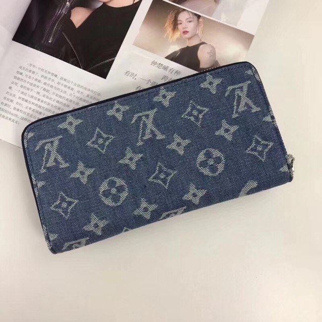 Louis vuitton original ZIPPY WALLET SUPREME 60017 blue