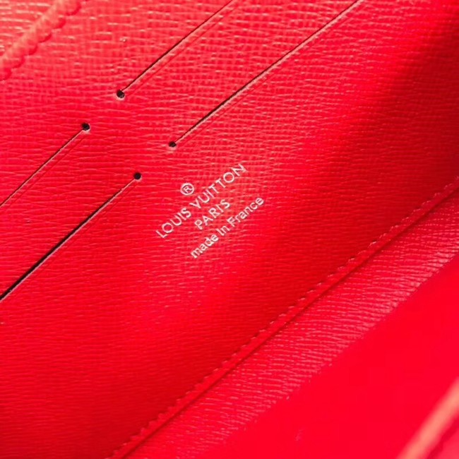 Louis vuitton original ZIPPY WALLET SUPREME 60017 red