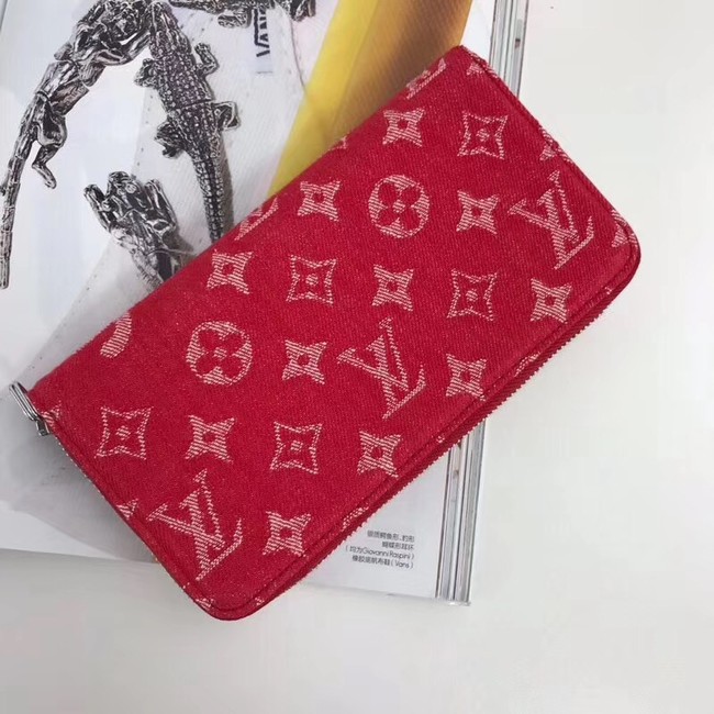 Louis vuitton original ZIPPY WALLET SUPREME 60017 red