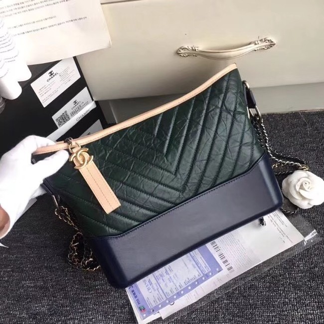 CHANEL GABRIELLE Hobo Bag A93824 green&black