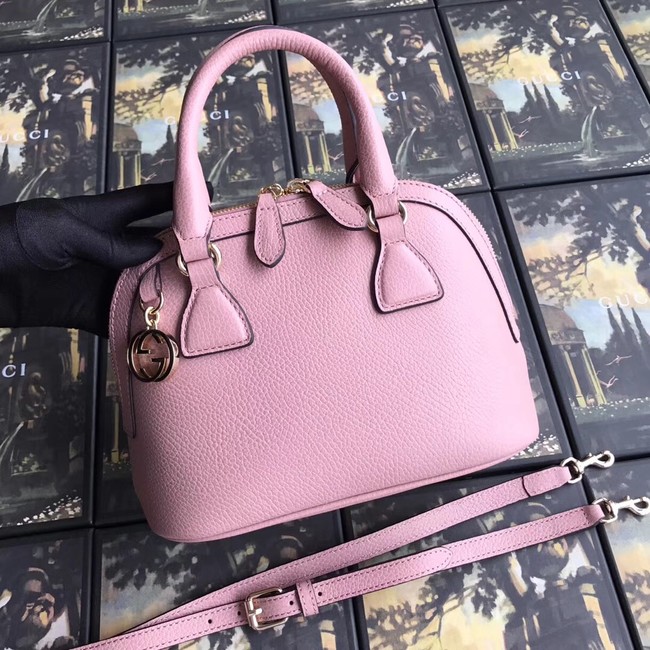 Gucci GG Leather Tote Bag 449661 pink