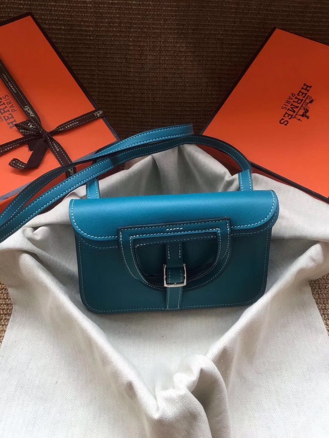 Hermes Original Halzan mini bag H069523 bleu zanzibar