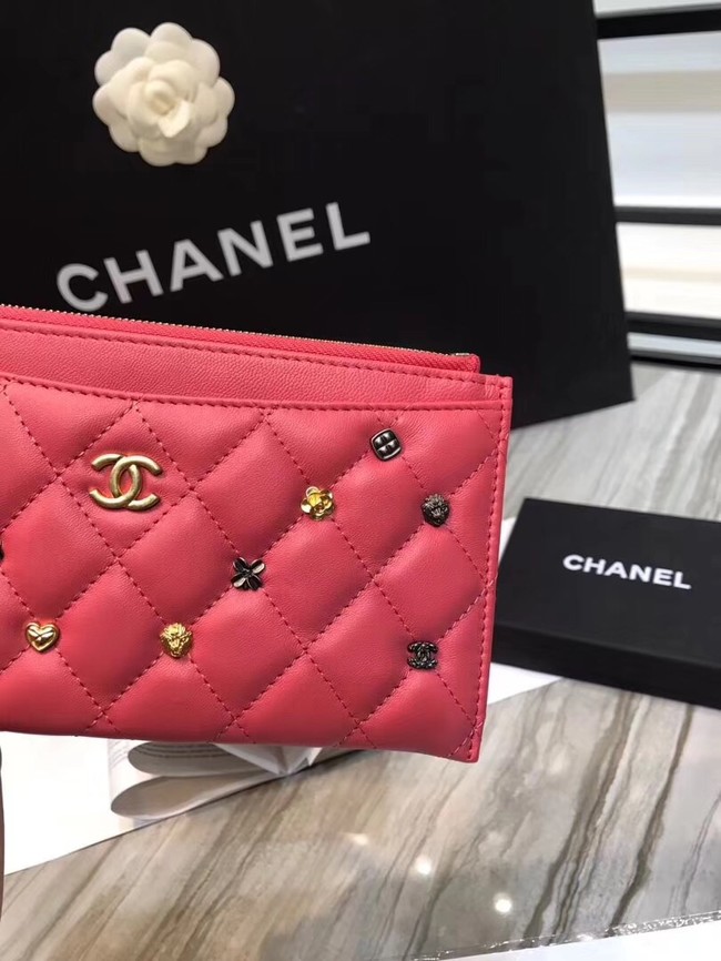 Chanel Lambskin & Gold-Tone Metal A81797 Pink