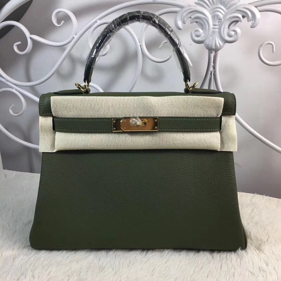 Hermes Birkin Tote Bag Original Togo Leather BK35 Deark Green