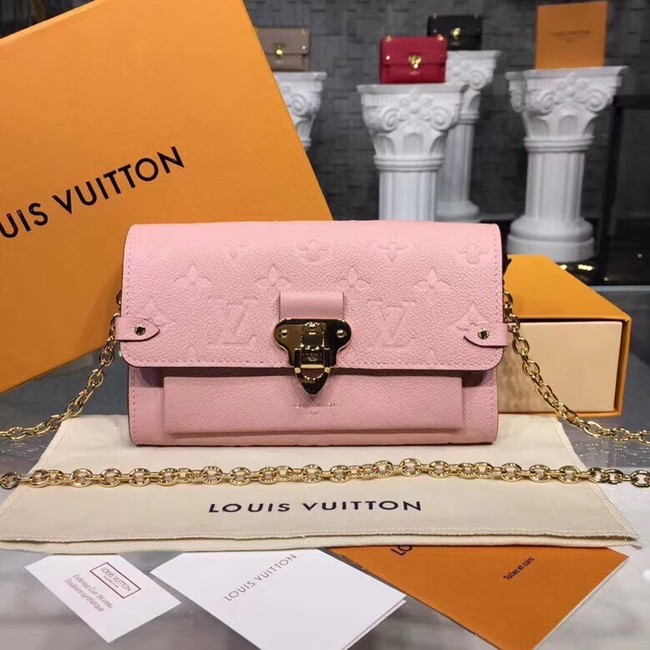 Louis vuitton original mongram empreinte CHAIN WALLET M63399 Rose Poudre