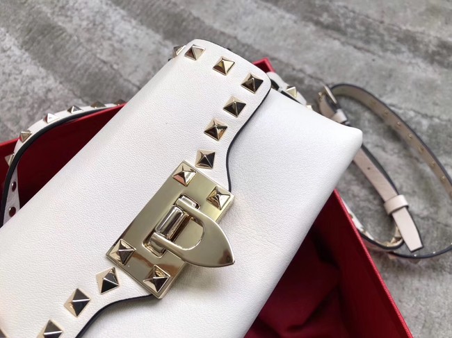 VALENTINO Rockstud leather cross-body bag 04235 white