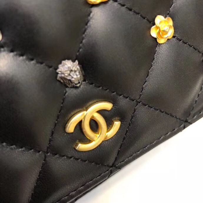 Chanel Wallet on Chain Lambskin & Gold-Tone Metal A81618 Black