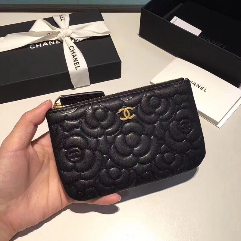 Chanel Sheepskin Leather 2256 Wallet Black