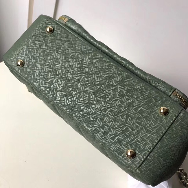 CHANEL Shopping Bag Grained Calfskin & Gold-Tone Metal A93794 green