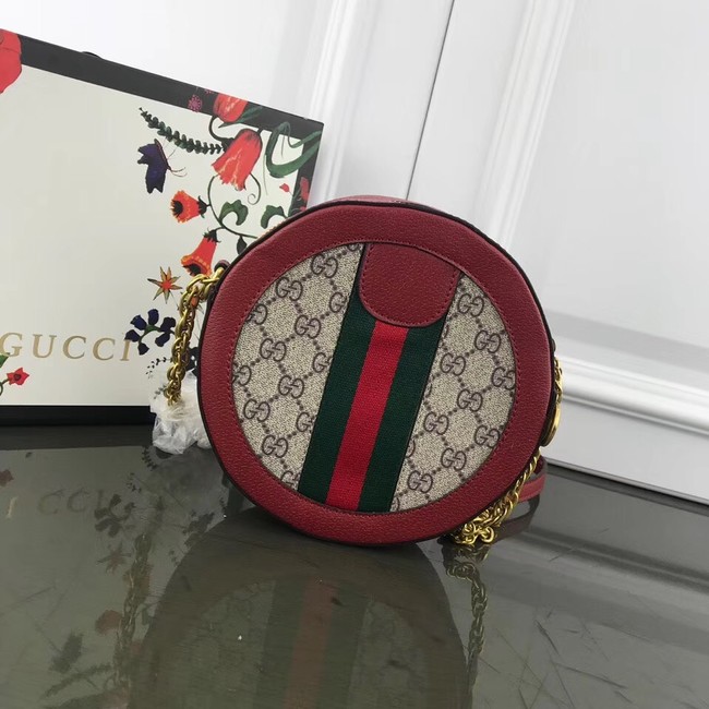 Gucci Ophidia mini GG round shoulder bag 171285 red