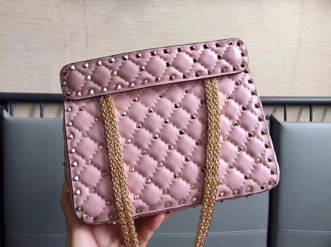 VALENTINO Rockstud medium leather shoulder bag 0123 pink