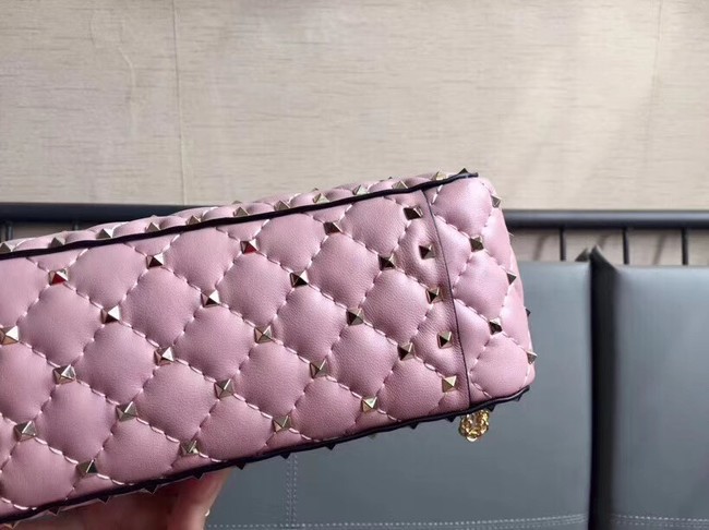 VALENTINO Rockstud medium leather shoulder bag 0123 pink