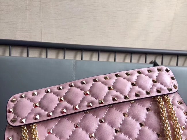VALENTINO Rockstud medium leather shoulder bag 0123 pink