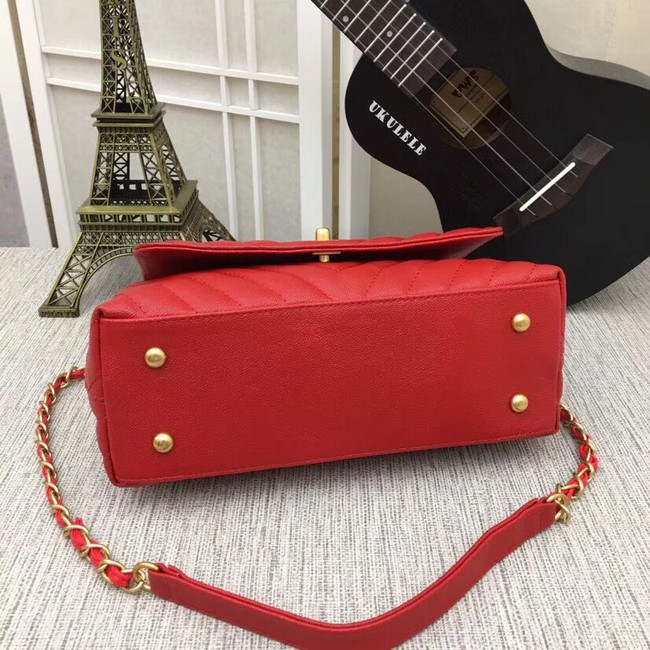 Chanel Flap Bag with Top Handle 36620 red