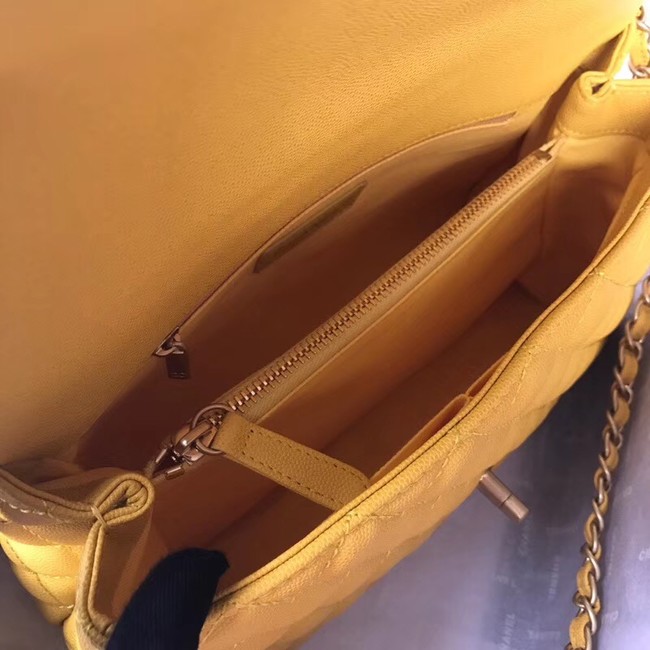 Chanel Flap Bag with Top Handle A92991 yellow