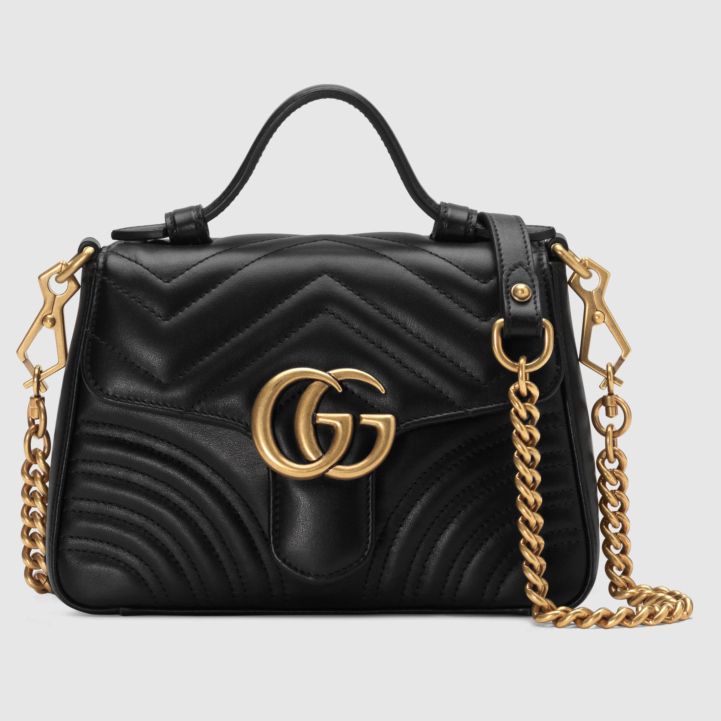 Gucci GG Marmont mini top handle bag 547260 black