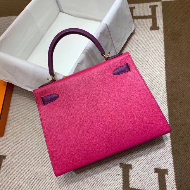 Hermes Kelly 28cm Shoulder Bags Epsom Leather KL28 Plum red&purple