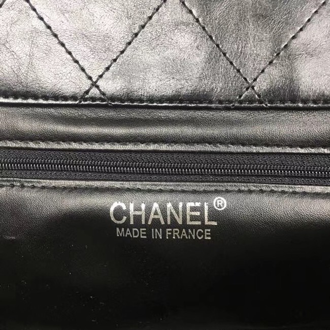 Chanel Flap Bag Shearling Lambskin & silver-Tone Metal 3378 black&white