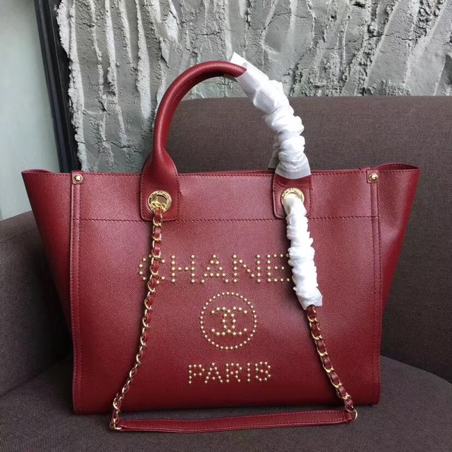 Chanel Grained Calfskin & Gold-Tone Metal A57069 Burgundy