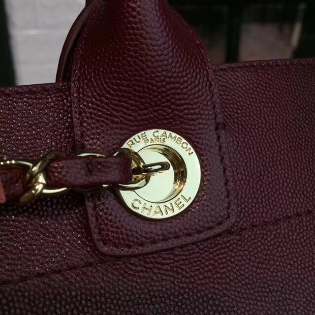 Chanel Grained Calfskin & Gold-Tone Metal A57069 Burgundy