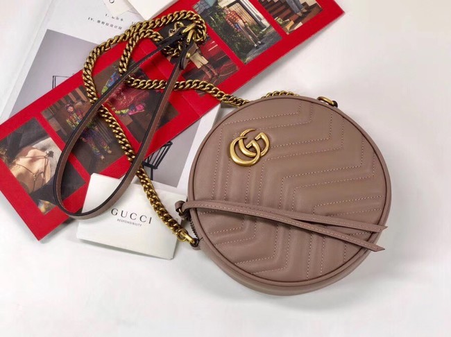 Gucci GG Marmont mini round shoulder bag 550154 Pink