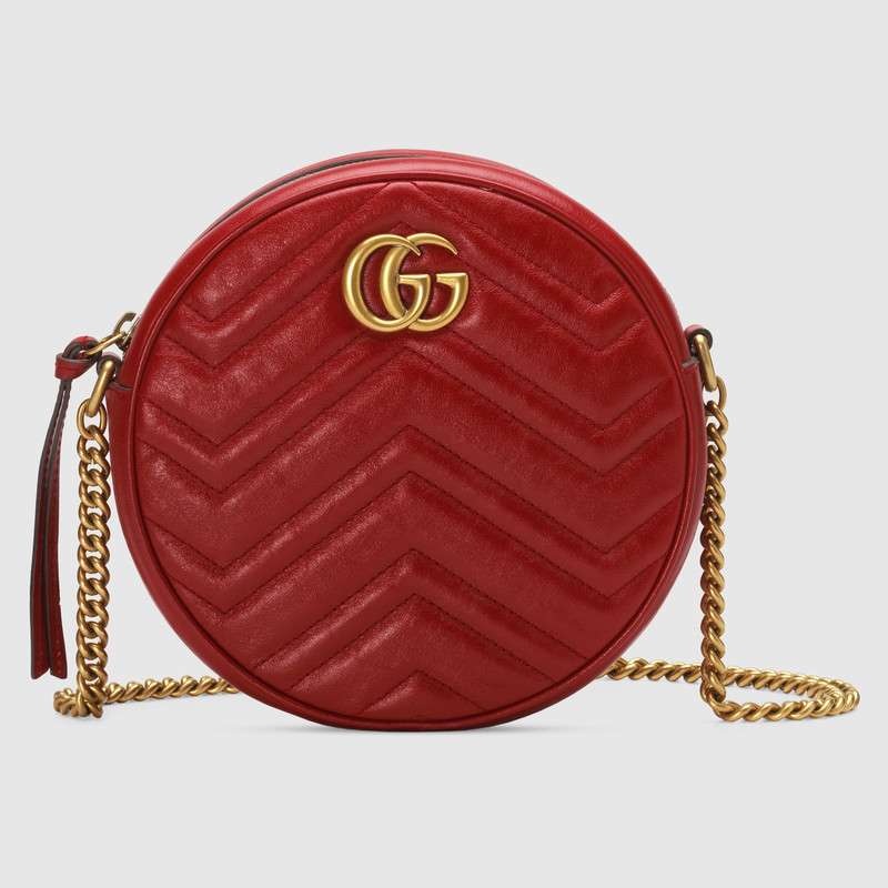 Gucci GG Marmont mini round shoulder bag 550154 red