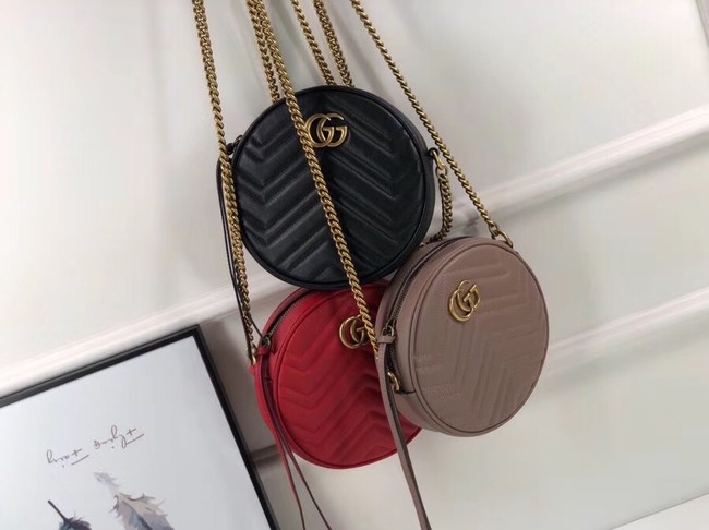 Gucci GG Marmont mini round shoulder bag 550154 red