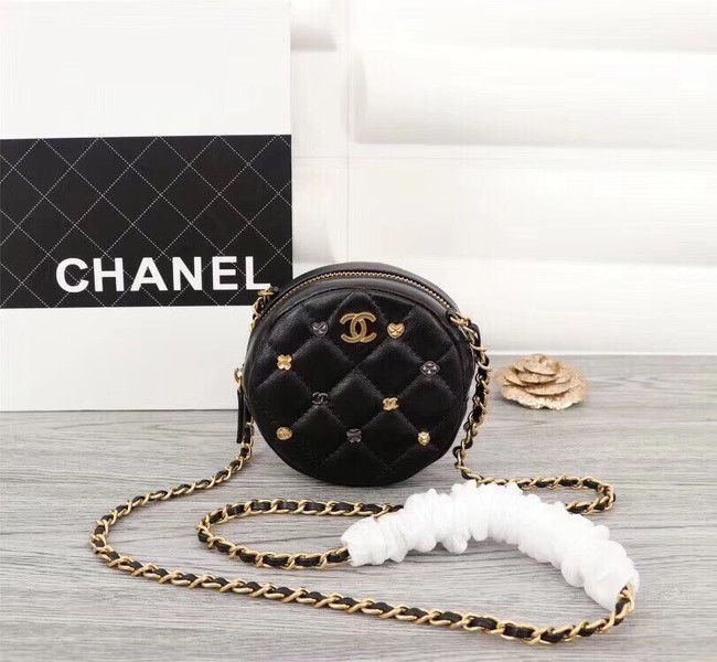 Chanel Wallet on Chain Lambskin & Gold-Tone Metal A8153 Black