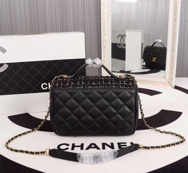 Chanel Calfskin Leather tote Bag 85583 black