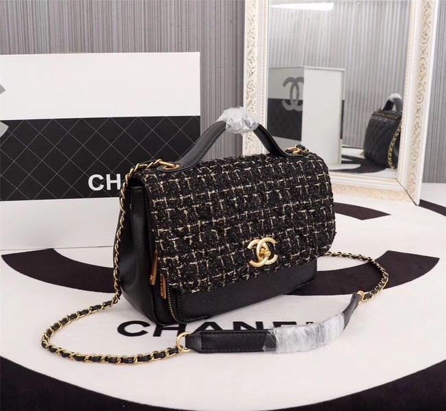 Chanel Calfskin Leather tote Bag 85583 black