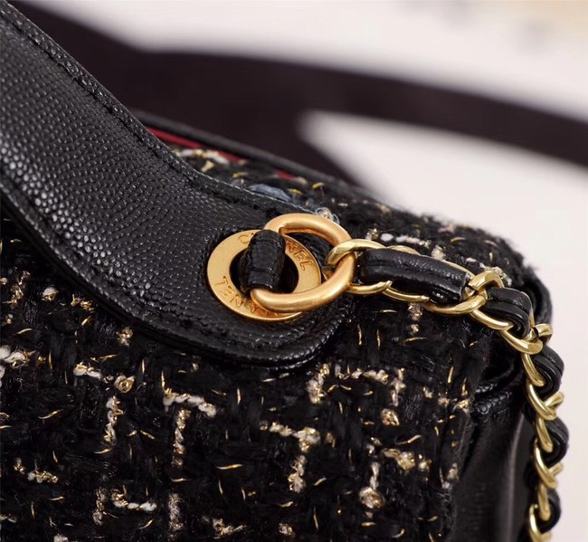 Chanel Calfskin Leather tote Bag 85583 black