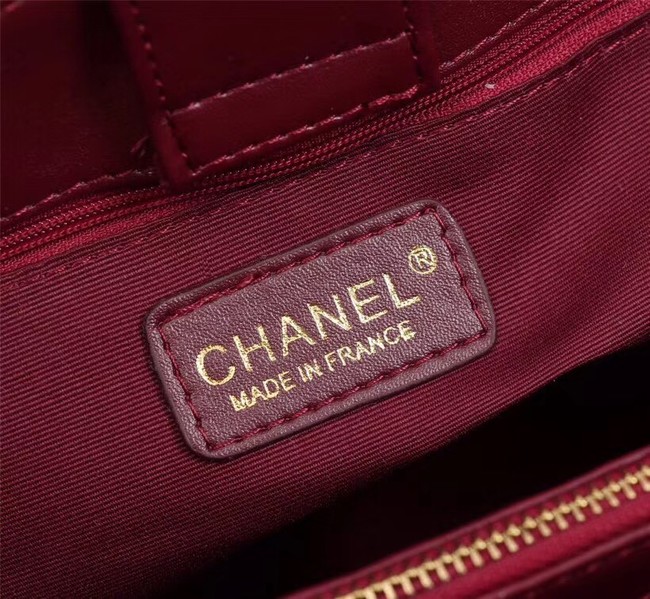 Chanel Calfskin Leather tote Bag 85584 Burgundy