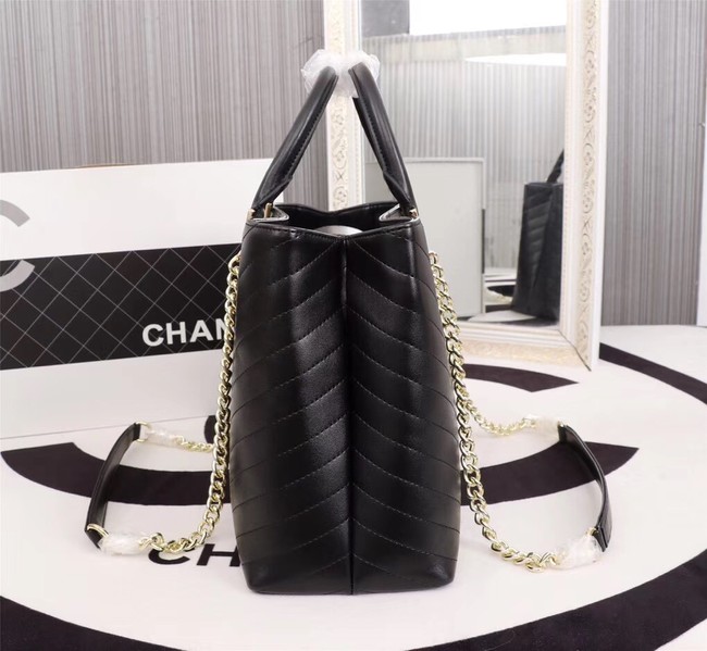 Chanel Calfskin Leather tote Bag 85584 black