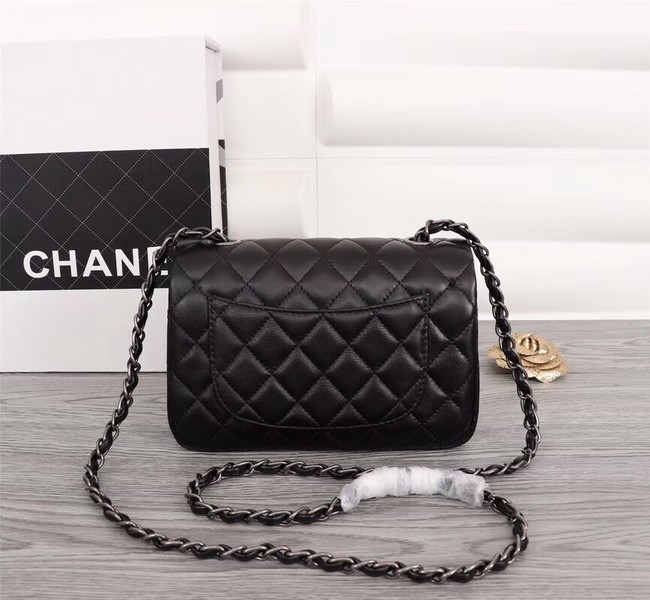 Chanel Classic Sheepskin Leather cross-body bag A1116 black silver-Tone Metal