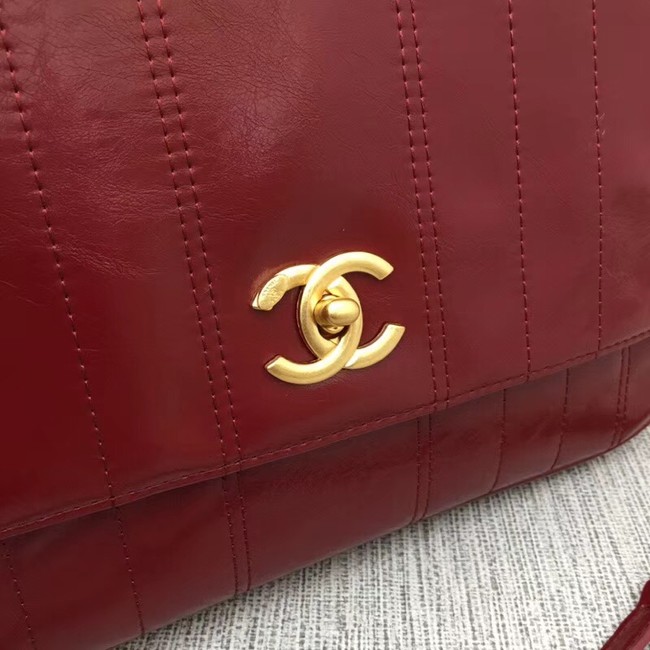 Chanel Shoulder Bag 33659 Gold-Tone Metal Burgundy