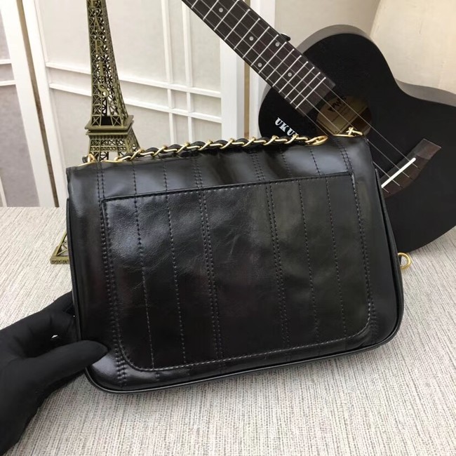 Chanel Shoulder Bag 33659 Gold-Tone Metal black