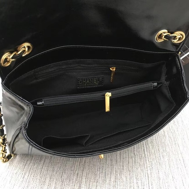 Chanel Shoulder Bag 33659 Gold-Tone Metal black