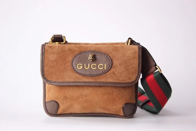 Gucci GG Supreme messenger bag 501050 Chestnut suede