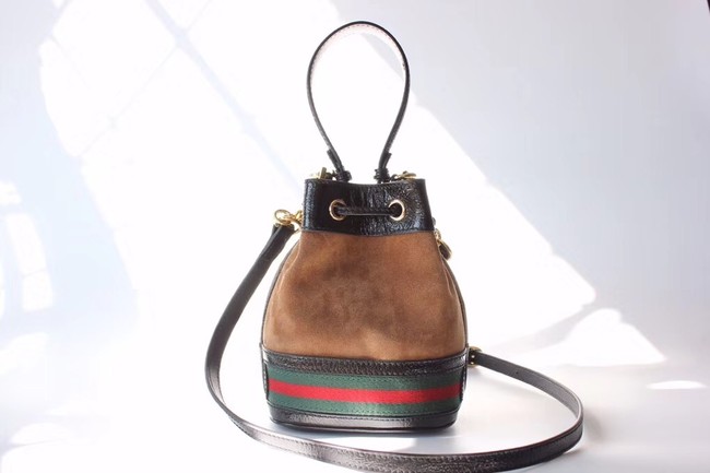 Gucci Rajah mini bucket bag 550620 Chestnut suede
