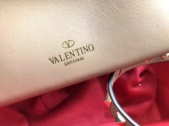 VALENTINO Rockstud leather cross-body bag 04235 apricot