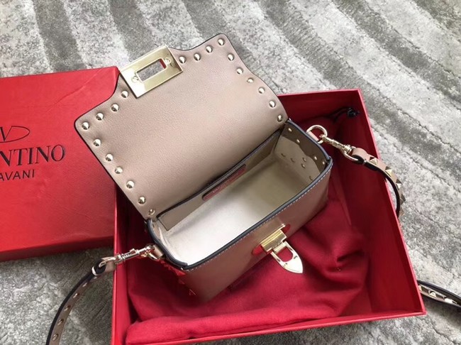 VALENTINO Rockstud leather cross-body bag 04235 apricot