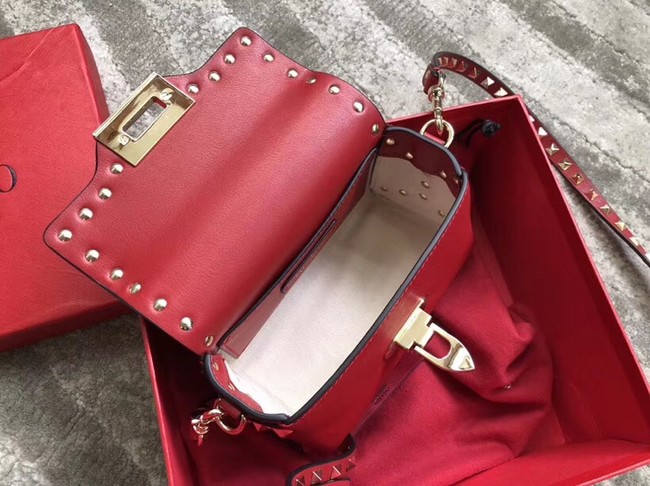 VALENTINO Rockstud leather cross-body bag 04235 red