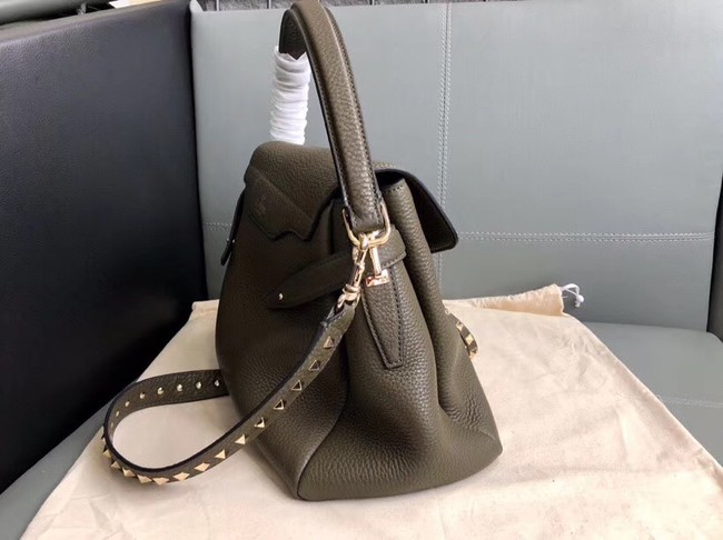 VALENTINO Rockstud leather tote 4987 Chocolates